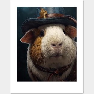 Funny Sayings Guinea Pig in Hat Graphic Humor Original Artwork Silly Gift Ideas Posters and Art